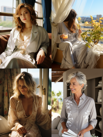 书，阳台上的午后时光，阳光透过轻纱窗帘，柔和光线，宁静氛围，手持书本，微笑表情，白色休闲装扮，自然风格。自然光，柔和色调，宁静，舒适，放松。白色背景，自然光，清晨，室内，一副画，长焦镜头，清新，希望。