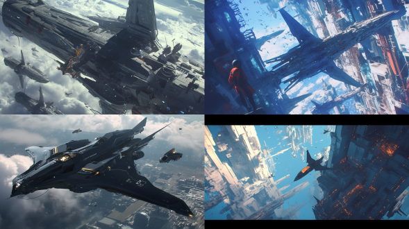 太空旅客，阿瓦隆号飞船，银河系背景，3d建模，c4d渲染，飞船细节精致，清晰细节，细节丰富，16k画质，宽广视野，静态捕捉，长焦镜头，未来感，柔和光线，探索激情。