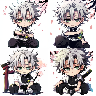 风柱不死川实弥，日常场景，和风庭院，实弥身着鬼杀队制服，面容冷峻，眼神锐利，手持日轮刀，庭院中樱花飘落，宁静而美丽，细节丰富，色彩柔和，广角镜头，自然光，静态，专注，和谐。