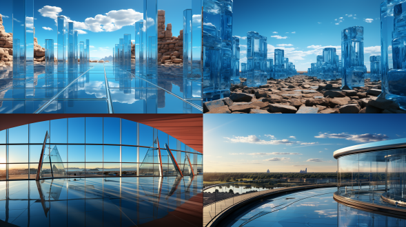 摄影纪实 未来都市 宽景 全景 室外看室内 稳重蓝 天蓝 天空蓝 玻璃 蓝色时间 低调照明 自然照明 解构主义 未来主义