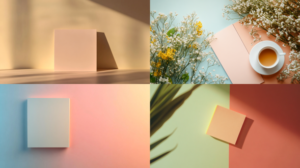 便签笔记纸，莫兰迪色背景，极简主义，柔和色调