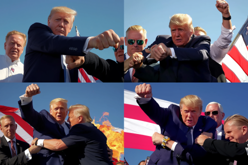 in style of mélanie delon：高举拳头，古典主义