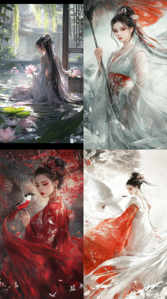 中国风，流光溢彩，画质清晰，华美端庄