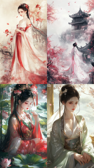 中国风，流光溢彩，画质清晰，华美端庄