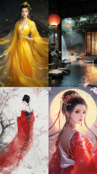 中国风，流光溢彩，画质清晰，华美端庄