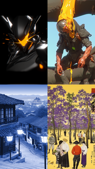 蓝金山水，细节丰富，广角镜头，流体摄影，传统风格，壮丽景色，电路板效果，发光，中国风，千山万水，3d插图，蓝金配色，壮丽，雄伟，丰富色彩。