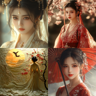 中国风，流光溢彩，画质清晰，华美端庄