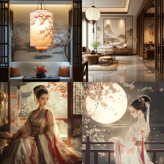 中国风，流光溢彩，画质清晰，华美端庄