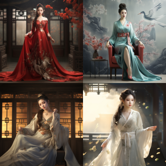 国风，流光溢彩，画质清晰，华美端庄的古代美少女，全身写实视角，场景宏大，高清壁纸，全身视角