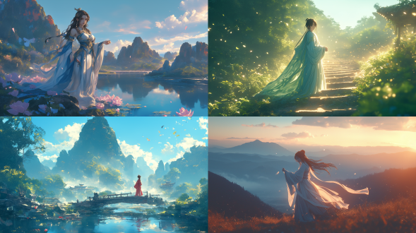 真实摄影，高质量，超清画质，斗破苍穹里的小医仙，身处幽静的山谷中，轻拂衣袖，眼神灵动，运用对称构图，仙侠飘逸风格，中景镜头，标准焦距，专业构图，达芬奇大师后期调色，柔和光线，自然环境，清新色彩，神秘感，优雅姿态，细腻质感。