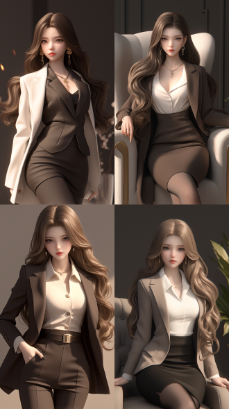 一个中国女孩，长卷发，绝美容貌，冰山美人，霸气的眼神，精致五官，白晰皮肤，正面看我，办公室，西装革履，白领，黑丝，气质强势，一脸怒意，生气，身材火辣，真实质感，对称构图，细膩纹理，