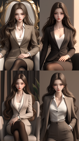 一个中国女孩，长卷发，绝美容貌，冰山美人，霸气的眼神，精致五官，白晰皮肤，正面看我，办公室，西装革履，总裁，黑丝，气质强势，霸气，一脸怒意，生气，身材火辣，真实质感，对称构图，细膩纹理