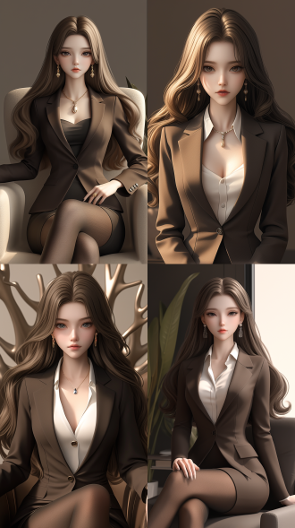 一个中国女孩，长卷发，绝美容貌，冰山美人，霸气的眼神，精致五官，白晰皮肤，正面看我，办公室，西装革履，总裁，黑丝，气质强势，霸气，一脸怒意，生气，身材火辣，真实质感，对称构图，细膩纹理