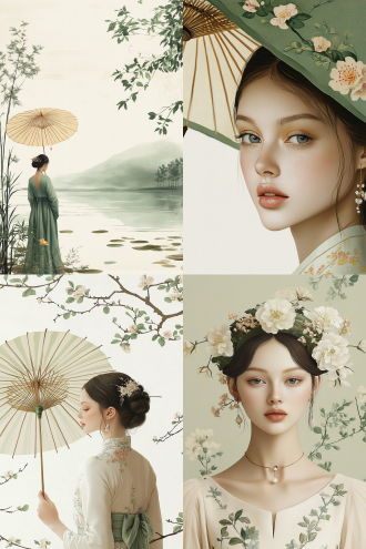 艺术创作，抽象波普艺术古风白描，优雅姿态，文化底蕴，现代融合，东方韵味，高清细腻，光影交错，色彩和谐，静谧氛围，历史沉淀，时尚前沿，审美独特，情感丰富，视觉冲击，精致细节，长焦镜头，柔和侧光，高分辨率，冷暖色调，深邃眼神，传统服饰，线条流畅，文化融合，艺术感强。