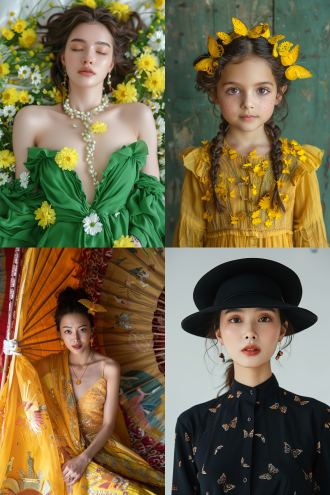 inspired by tang yin, butterfly pop art, inspired by felice casorati, ao dai, a child's drawing, elderly greek goddess, arts, inspired by pierre auguste cot, yellow butterflies, photo of the girl, collaborative artwork, by master ms, buddha, featured art