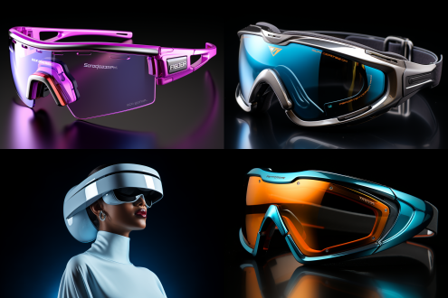 ar眼镜，面具款，轻便简洁，高科技产品，时尚炫酷，太空科幻元素