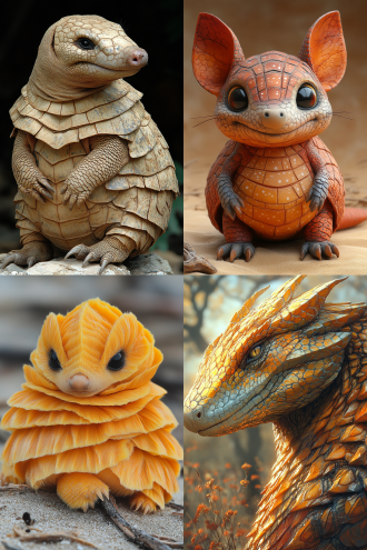 粉毛犰狳，中心构图，特写镜头，沙地环境，暖黄色调，顶光，蜷缩姿态，可爱模样，高分辨率。