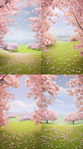 help me generate a picture: the words "肉孜节快乐" spelled out by apricot blossoms on the grass text made of flower petals, soft pastel colors, natural background, high resolution, 3d render