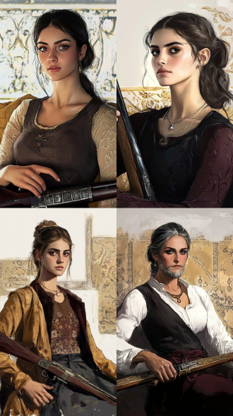 融合参考图，元素、人物面相服装坐姿一致，现实主义风格，高清高度逼真，居中构图，自然光，特写镜头，静态，严肃。 明亮的 半身