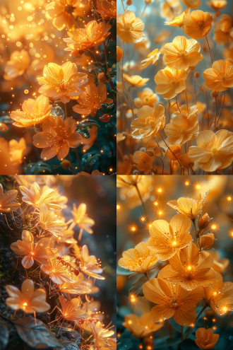 在一个美丽的花园里，住着一群勤劳的小蚂蚁；儿童绘本插画；8k，微距镜头，柔和光线，土黄色调，辛勤劳作，欢快