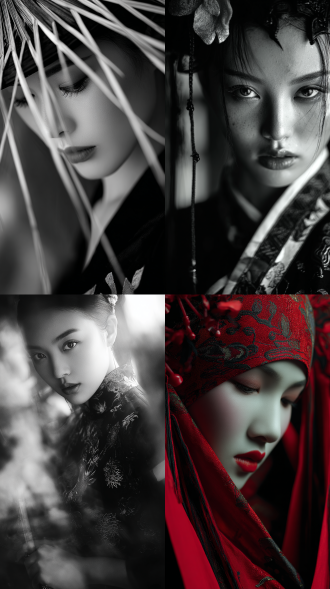 获奖风格摄影佳作 眼神 情绪 前景失焦 中式美学 大师构图 简洁 个性视角 情绪氛围拉满 高对比反差 强调质感与光影的融合 灵动 梦幻 广角 多重曝光 景深 新艺术风格 超现实主义 细节丰富 色彩 生动完美 杰作