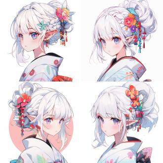 美丽的女孩，简单头像，漫画风，高细节，柔和的颜色，精细的光泽