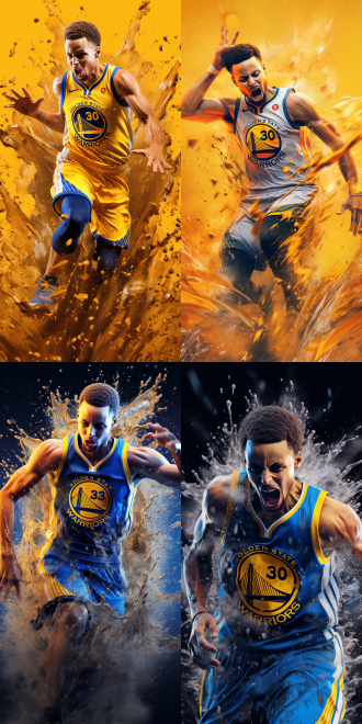 勇士库里粉丝艺术作品，逼真的水花飞溅，美丽的iphone壁纸，转描技术，嗖嗖声，高细节高分辨率，翱翔，受rudy siswanto启发，佩斯利壁纸，令人屏息的渲染，