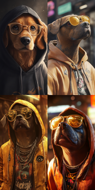 拟人狗• 金色眼镜• 黑帮成员• 曲奇• 锯齿化的• 加载屏幕• 等级• 穿着连帽衫• l·罗莱特• 9:16比例