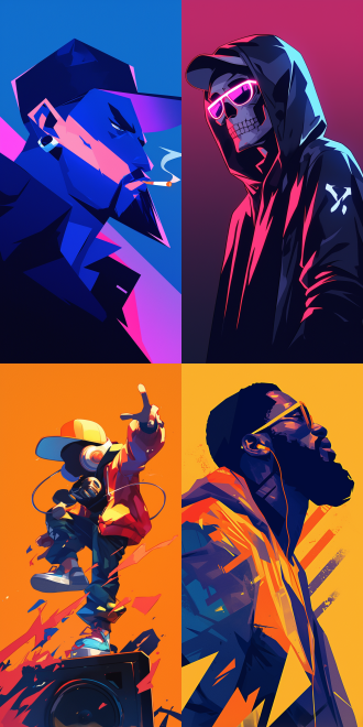 嘻哈短剧logo，电影素材，简洁大气醒目，平面设计，大师手法，新颖创意，高饱和色，正楷字体，光影对比强。