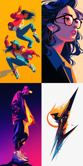 嘻哈短剧logo，电影素材，简洁大气醒目，平面设计，大师手法，新颖创意，高饱和色，正楷字体，光影对比强。