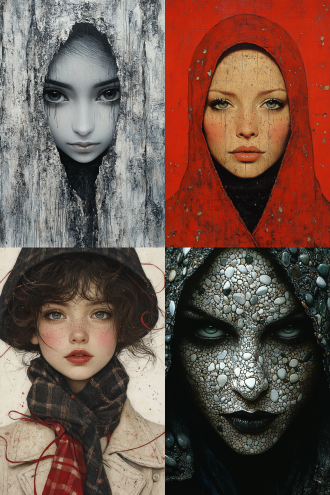 inspired by marie laurencin, face is wrapped in a black scarf, inspired by paul gustav fischer, beautiful iranian woman, black round hood and cloak, in the technique of old masters, oval shaped face, naive art, pale gray skin, jazz age, by yanagawa nobusada, pale head, flapper, impressionist style painting, face detail