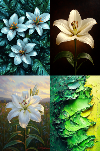 受莱昂内尔·林赛启发，白百合，交易卡正面，抽象油画，受米开朗基罗启发，f11，草稿，繁茂植物，受亚历克斯·卡茨启发，圣母玛利亚肖像，青釉，古典大师技法，树叶，不对称设计，绿色0.5，画笔笔触，室内，暖光，特写，宁静。