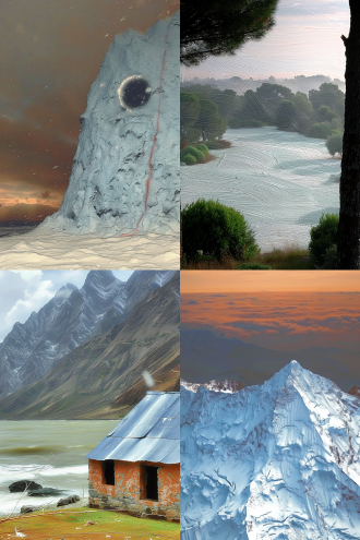 傍晚落日下山后天空，余晖朦胧梦幻，山顶云海缭绕宛如仙境，全景构图，暖色调，长焦镜头，逆光，柔和光线，静谧。