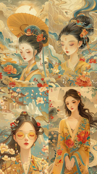 国潮风，国庆节，天安门广场，颜色丰富，画质细腻