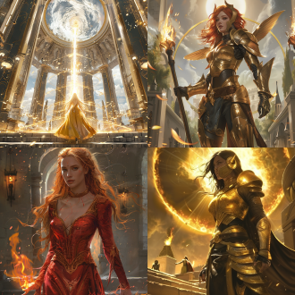 epic fantasty card game art, goddess of the cosmos, striking artstyle, black hole, burning embers, full body single character, within radiate connection, ultra view, shining lamps, gigantic star, symmetrical artwork, official character illustration, full image,hot body