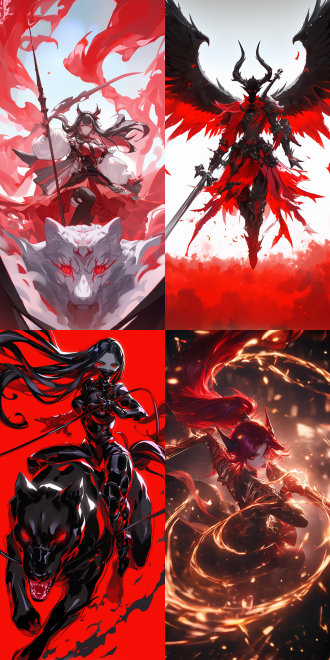 女性恶魔骑梦魇兽，空中飞行，曲线优美，五官精致，高画质，红色哥特服装，手持长鞭，动态模糊，暗黑风格，细节丰富，广角镜头，逆光，冷色调，神秘，威严。