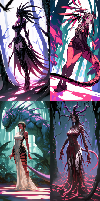 goddess and her demonic pet, with curvaceous figure, delicate features, rich details, high resolution, full body perspective, wide-angle lens, natural light, soft tones, sense of mystery, surrealism, dreamy effect, skin texture, and profound eyes, evoking a sense of temptation.