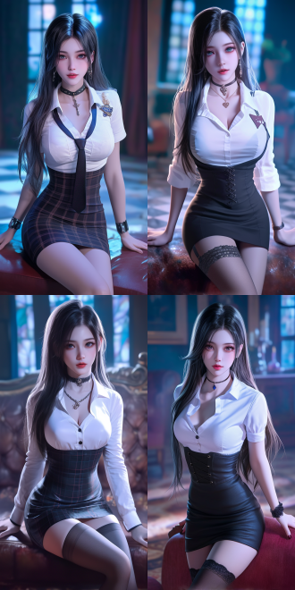 女模特，身材火辣，五官精致，全身照，高挑身材，室内环境，自然光，人像摄影，中焦镜头，清晰细节，优雅姿态，自信微笑