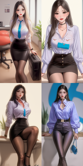 office lady, with a hot figure, delicate features, anime woman fullbody art, by dong kingman, art style of john collier,beautiful young korean woman，standing in office