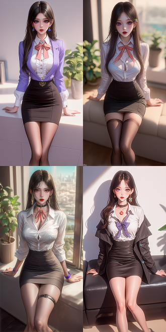 office lady, with a hot figure, delicate features, full body shot, anime woman fullbody art, by dong kingman, art style of john collier,beautiful young korean woman