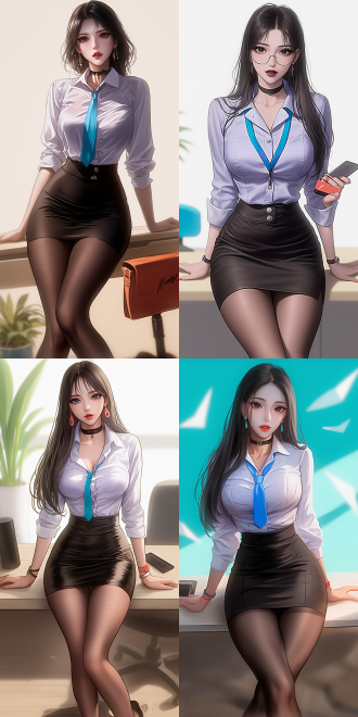 office lady, with a hot figure, delicate features, anime woman fullbody art, by dong kingman, art style of john collier,beautiful young korean woman，standing in office