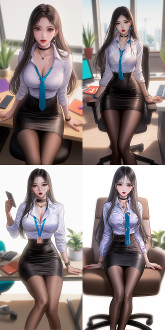 office lady, with a hot figure, delicate features, anime woman fullbody art, by dong kingman, art style of john collier,beautiful young korean woman，standing in office