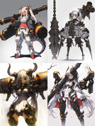 机械龙女，身材火辣，五官精致，重炮手，导弹发射器，全副武装，金属质感，未来科技风格，冷色调，高光影对比，广角镜头，动态模糊，战斗姿态，紧张氛围，科技感，日式动漫风格，细节丰富，高对比度，金属光泽，未来战场，冷光照明，动感姿势，科技感十足。