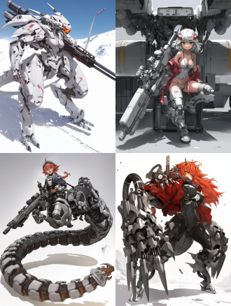 机械龙女，身材火辣，五官精致，重炮手，导弹发射器，全副武装，金属质感，未来科技风格，冷色调，高光影对比，广角镜头，动态模糊，战斗姿态，紧张氛围，科技感，日式动漫风格，细节丰富