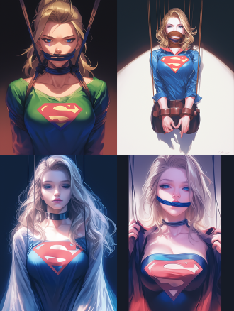 artgerm and james jean, anime visual of super model, realistic face moody lighting, pulling strings, prisoner, behance 3d, cgsociety!, on a mannequin. high resolution, inspired by feng zhu, silken blonde hair, trending on artstaion, female goku, affable ， wenjun lin, tied - up shirt, marc _ simonetti