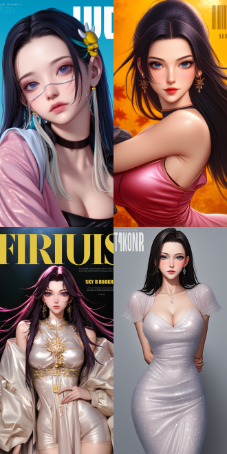 full body cgsociety,beautiful and charming anime female， evening dress，bright long hair, korean face features, bodysuit, wearing a sparkling dress, upper body avatar, intricate, skydoll noa, very detailed beautiful face, luxury decoration, warm color tone, charming，anime style，杂志封面