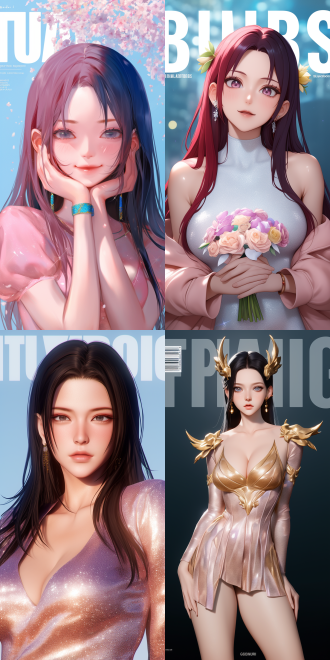 full body cgsociety,beautiful and charming anime female， evening dress，bright long hair, korean face features, bodysuit, wearing a sparkling dress, upper body avatar, intricate, skydoll noa, very detailed beautiful face, luxury decoration, warm color tone, charming，anime style，杂志封面