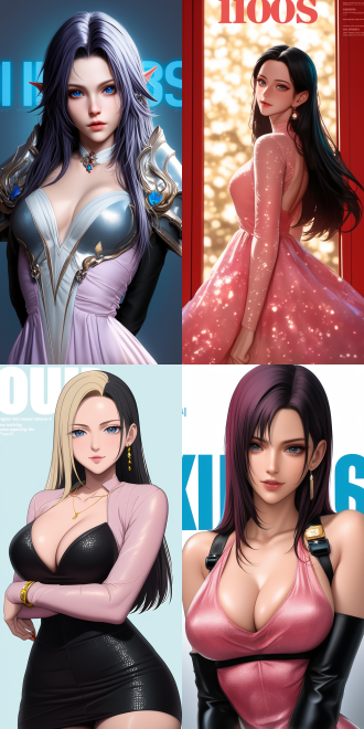 full body cgsociety,beautiful and charming anime female， evening dress，bright long hair, korean face features, bodysuit, wearing a sparkling dress, upper body avatar, intricate, skydoll noa, very detailed beautiful face, luxury decoration, warm color tone, charming，anime style，杂志封面