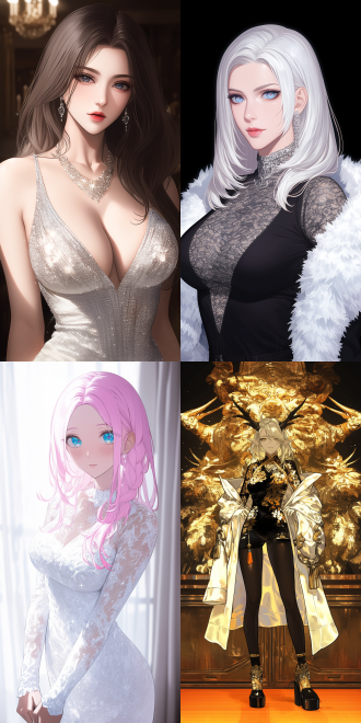 full body cgsociety, beautiful and charming anime female, evening dress, bright long hair, korean face features, bodysuit, wearing a sparkling dress, upper body avatar, intricate, skydoll noa, very detailed beautiful face, luxury decoration, warm color tone, charming, anime style, magazine cover