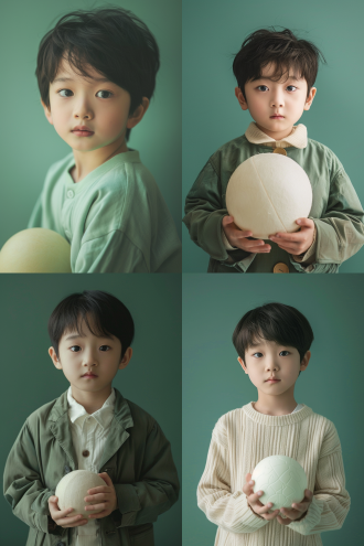 yanjun chengt, toy commercial photo, holding a ball, 500px photos, by juliette leong, kids, light green tone beautiful face, joongwon charles jeong, inspired by anna and elena balbusso, interconnections, adorable and cute, description, profile picture 1024px, young boy, with a long, radio